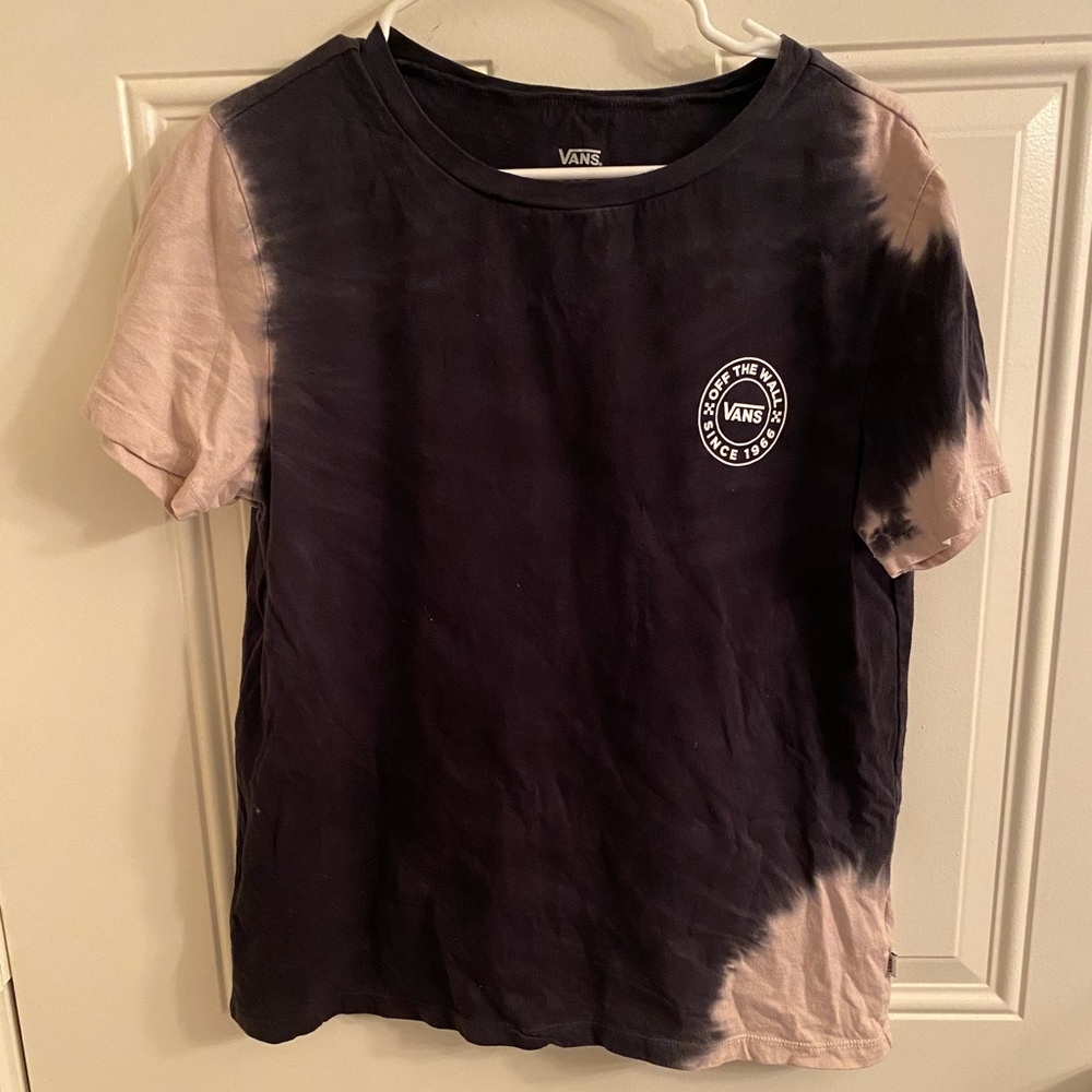Vans black and lavender tie dye shirt